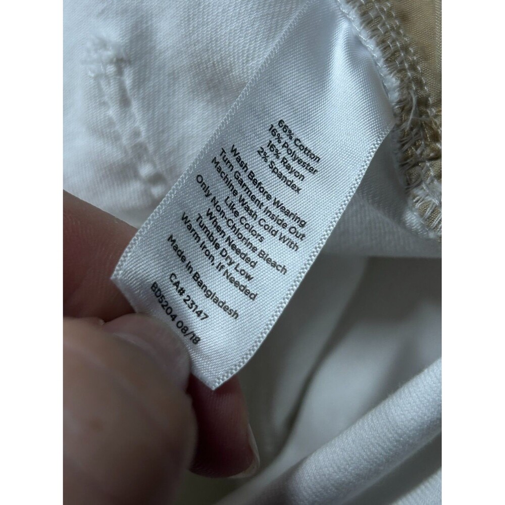 Talbots Ankle Pants Womens 12 White 5 Pocket Stretch Tapered Leg - Picture 10 of 13